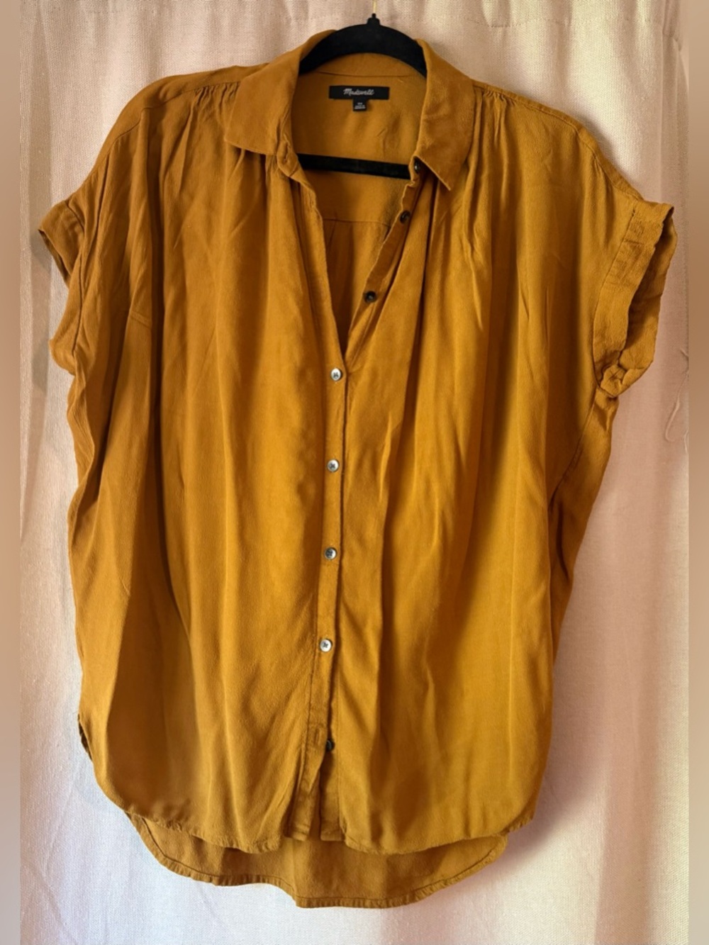 Madewell Golden Mustard Short Sleeve Button-Front Shirt